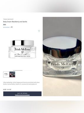 Trish McEvoy No. 9 Blackberry & Vanilla Musk Super Enriched Body Cream 3.5oz